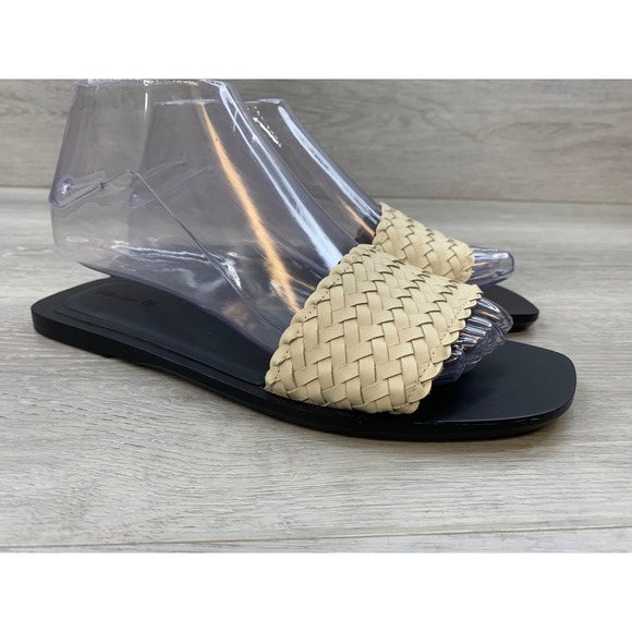 Madewell Shoes - Madewell The Kiera Women's Sandals Woven Slide Cream Black Leather 7.5 Shoes